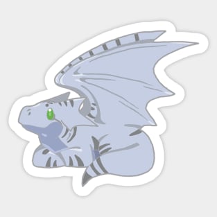 Cute Grey Cat Dragon Sticker